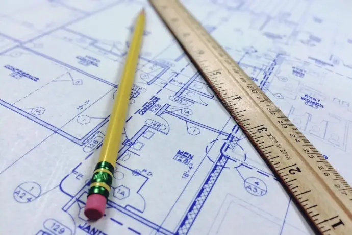 House plans with pencil and ruler